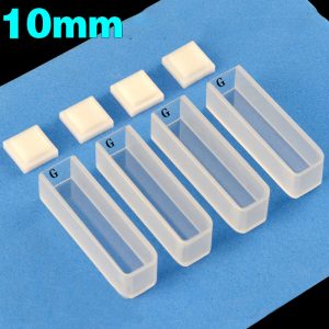 Glass 10mm Round-Corner Glass Cuvette, 3.5ml, Sintered 80, Two-way Light, PTFE Cap, Pack of Four, C102CA9