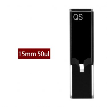 Quartz 10mm Ultra-Micro Cuvette, 50ul, Standard 80, Two-way Light, PTFE Cap, 1pc/ea, C102CD1