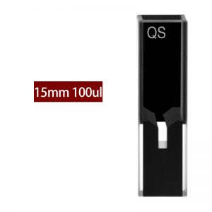 Quartz 10mm Ultra-Micro Cuvette, 100 µl, Standard 80, Two-Way Light, PTFE Cap, 1pc/ea, C102CD2