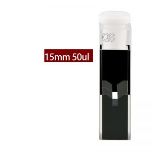 Quartz 10mm Cuvette With Stopper For Ultra-Micro Volume, 50 µl, Standard 80, Two-Way Light, Stopper, 1pc/ea, C102CD3