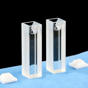 Quartz 10mm Micro Volume Cuvette, 0.35 ml, Molded 83, Two-Way Light, Stopper Cap, Pack of Two, C102CE13