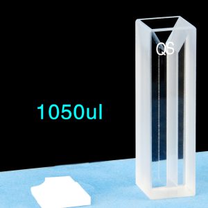 Quartz 10mm Micro Volume Cuvette, 1.05 ml, Molded 83, Two-Way Light, PTFE Cap, 1pc/ea, C102CE16