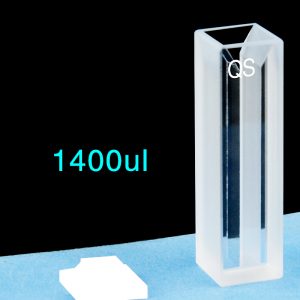 Quartz 10mm Micro Volume Cuvette, 1.4 ml, Molded 83, Two-Way Light, PTFE Cap, 1pc/ea, C102CE17