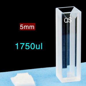 Quartz 10mm Micro Volume Cuvette, 1.75 ml, Molded 83, Two-Way Light, PTFE Cap, 1pc/ea, C102CE2
