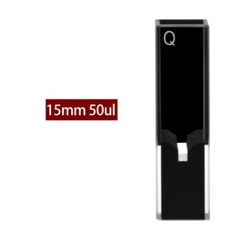 Quartz 10mm Ultra-Micro Cuvette, 50ul, Molded 83, Two-way Light, PTFE Cap, 1pc/ea, C102CE25