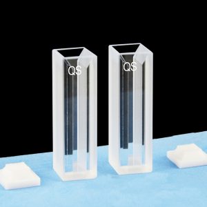 Quartz 10mm Micro Volume Cuvette, 1.75 ml, Molded 83, Two-Way Light, PTFE Cap, Pack of Two, C102CE3