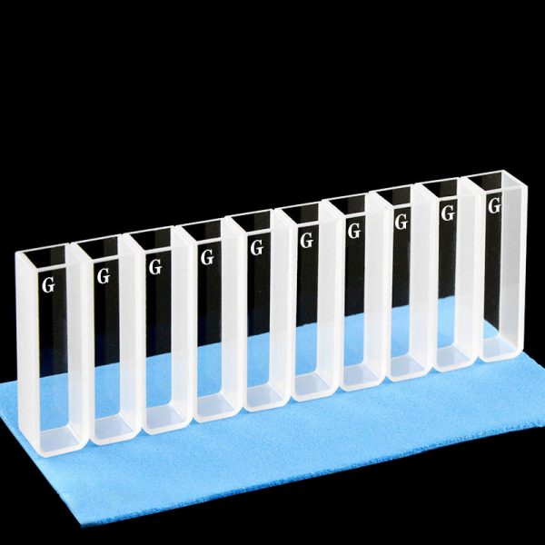 C102CE32 10mm Round Corner Glass Cuvette 3.5ml Two way Light PTFE Cap pack of ten 1
