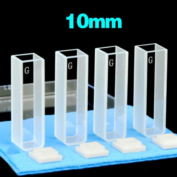 C102CE34 10mm Round Corner Glass Cuvette 3.5ml Two way Light PTFE Cap Pack of Four
