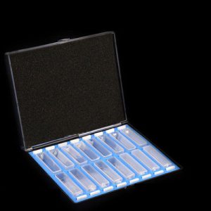 Glass 10mm Round-Corner Glass Cuvette, 3.5ml, Molded 83, Two-way Light, PTFE Cap, Pack of sixteen, C102CE36