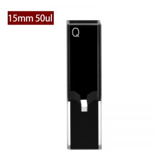 Quartz 10mm Ultra-Micro Cuvette, 50 µl, Standard 80, Two-Way Light, PTFE Cap, 1pc/ea, C102CE37