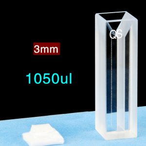 Quartz 10mm Micro Volume Cuvette, 1.05 ml, Molded 83, Two-Way Light, PTFE Cap, 1pc/ea, C102CE4