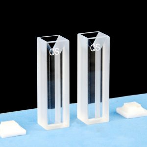 Quartz 10mm Micro Volume Cuvette, 1.05 ml, Molded 83, Two-Way Light, PTFE Cap, Pack of Two, C102CE5