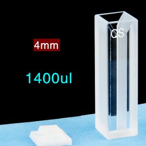 Quartz 10mm Micro Volume Cuvette, 1.4 ml, Molded 83, Two-Way Light, PTFE Cap, 1pc/ea, C102CE6
