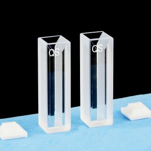 Quartz 10mm Micro Volume Cuvette, 1.4 ml, Molded 83, Two-Way Light, PTFE Cap, Pack of Two, C102CE7