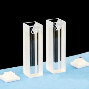 Quartz 10mm Micro Volume Cuvette, 0.7 ml, Molded 83, Two-Way Light, PTFE Cap, Pack of Two, C102CE9