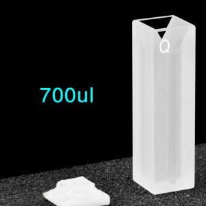 Quartz 10mm Micro Volume Cuvette, 0.7 ml, Sintered 83, Two-Way Light, PTFE Cap, 1pc/ea, C102CR15