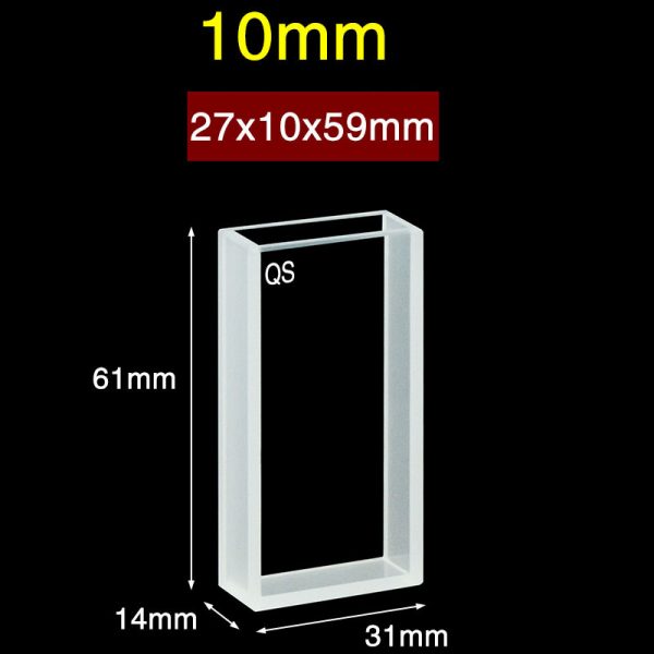 C102CR22 10mm Quartz Two Way Cuvette 12.7ml Two way Light PTFE Cap 1pc ea