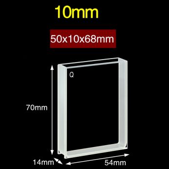 Quartz 10mm Quartz Two-Way Cuvette, 27ml, Sintered 83, Two-way Light, PTFE Cap, 1pc/ea, C102CR23