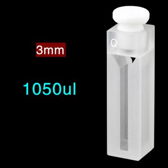 Quartz 10mm Cuvette With Stopper, 1.05ml, Sintered 83, Two-way Light, Stopper, 1pc/ea, C102CR25