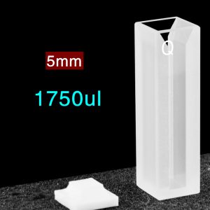 Quartz 10mm Micro Volume Cuvette, 1.75 ml, Sintered 83, Two-Way Light, PTFE Cap, 1pc/ea, C102CR4