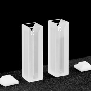 Quartz 10mm Micro Volume Cuvette, 1.4 ml, Sintered 83, Two-Way Light, PTFE Cap, Pack of Two, C102CR9