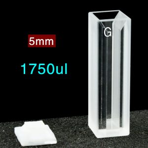 Quartz 10mm Micro Volume Cuvette, 1.75 ml, Sintered 83, Two-Way Light, PTFE Cap, 1pc/ea, C102CE4