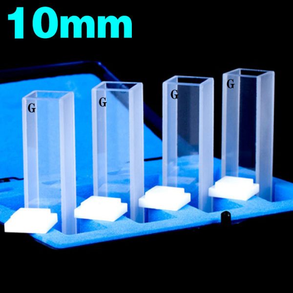 C102CS108 10mm Glass Cuvette 3.5ml Two way Light PTFE Cap Pack of Four