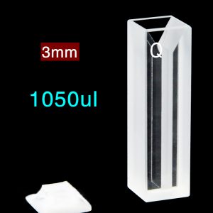 Quartz 10mm Micro Volume Cuvette, 1.05 ml, Standard 80, Two-Way Light, PTFE Cap, 1pc/ea, C102CS12