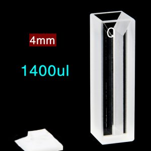 Quartz 10mm Micro Volume Cuvette, 1.4 ml, Standard 80, Two-Way Light, PTFE Cap, 1pc/ea, C102CS16