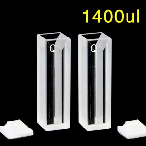 Quartz 10mm Micro Volume Cuvette, 1.4 ml, Standard 80, Two-Way Light, PTFE Cap, Pack of Two, C102CS17