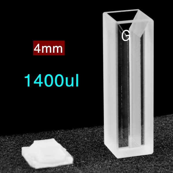 C102CS18 10mm Glass Micro Cuvette 1.4ml Two way Light PTFE Cap 1pc ea
