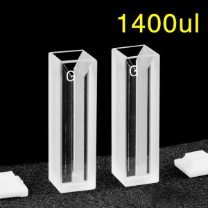Glass 10mm Glass Micro Cuvette, 1.4ml, Standard 80, Two-way Light, PTFE Cap, Pack of Two, C102CS19