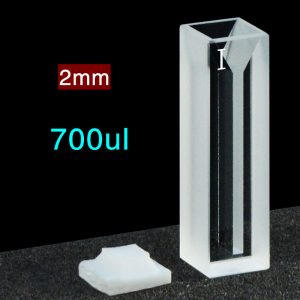 Quartz 10mm Micro Volume Cuvette, 0.7 ml, Sintered 83, Two-Way Light, PTFE Cap, 1pc/ea, C102CS24