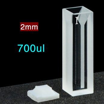 Quartz 10mm Infrared Micro Cuvette, 700ul, Standard 80, Two-way Light, PTFE Cap, 1pc/ea, C102CS24