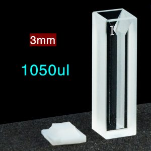 Quartz 10mm Micro Volume Cuvette, 1.05 ml, Standard 80, Two-Way Light, PTFE Cap, 1pc/ea, C102CS26
