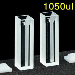 Quartz 10mm Micro Volume Cuvette, 1.05 ml, Sintered 83, Two-Way Light, PTFE Cap, Pack of Two, C102CS27
