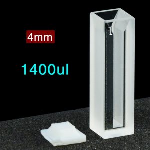 Quartz 10mm Micro Volume Cuvette, 1.4 ml, Sintered 83, Two-Way Light, PTFE Cap, 1pc/ea, C102CS28