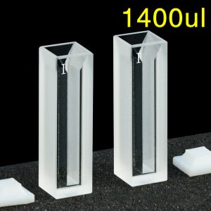 Quartz 10mm Micro Volume Cuvette, 1.4 ml, Standard 80, Two-Way Light, PTFE Cap, Pack of Two, C102CS29
