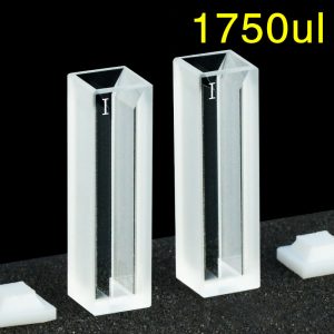 Quartz 10mm Micro Volume Cuvette, 1.75 ml, Sintered 83, Two-Way Light, PTFE Cap, Pack of Two, C102CS31