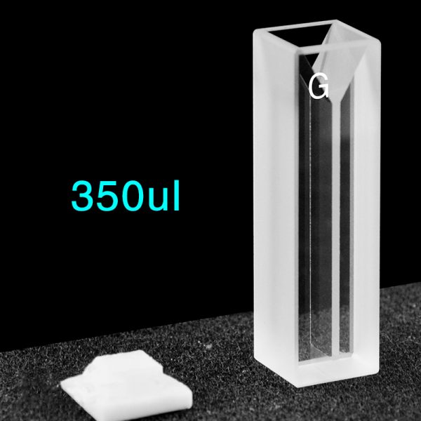 C102CS34 10mm Glass Micro Cuvette With Stopper 350ul Two way Light PTFE Cap 1pc ea