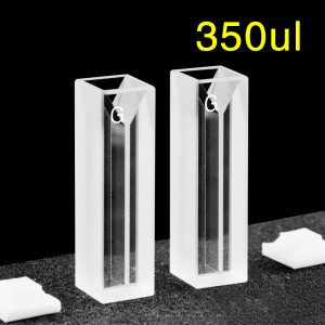 Glass 10mm Glass Micro Cuvette With Stopper, 350ul, Standard 80, Two-way Light, PTFE Cap, Pack of Two, C102CS35