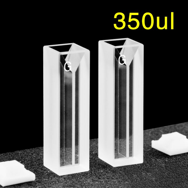 C102CS35 10mm Glass Micro Cuvette With Stopper 350ul Two way Light PTFE Cap Pack of Two