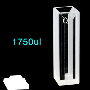 Quartz 10mm Micro Volume Cuvette, 1.75 ml, Standard 80, Two-Way Light, PTFE Cap, 1pc/ea, C102CS40