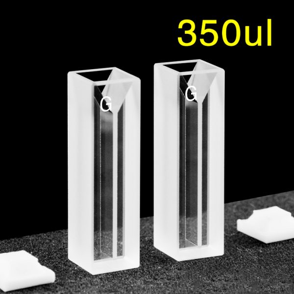 C102CS42 10mm Glass Micro Cuvette 0.35ml Two way Light PTFE Cap Pack of Two