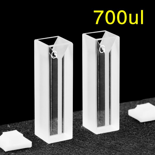C102CS44 10mm Glass Micro Cuvette 0.7ml Two way Light PTFE Cap Pack of Two