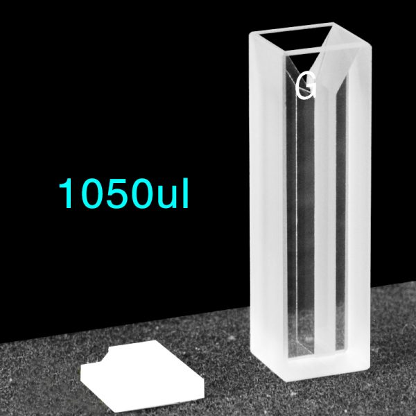 C102CS45 10mm Glass Micro Cuvette 1.05ml Two way Light PTFE Cap 1pc ea