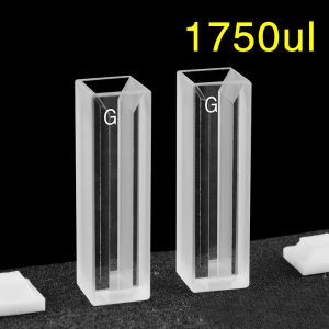 10mm Glass Micro Cuvette, 1.75ml, Standard 80, Two-way Light, PTFE Cap, Pack of Two, C102CS50