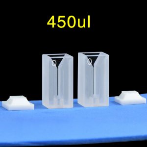 Quartz 10mm Micro Volume Cuvette, 450ul, Sintered 83, Two-way Light, No Cap, Pack of Two, C102CS7