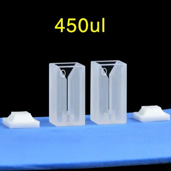 Quartz 10mm Micro Volume Cuvette, 450ul, Standard 80, Two-way Light, PTFE Cap, Pack of Two, C102CS7