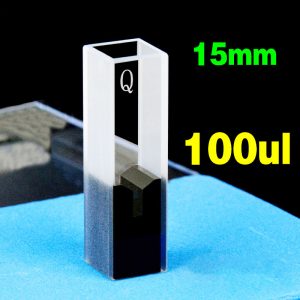 Quartz 10mm Ultra-Micro Cuvette, 100 µl, Standard 80, Two-Way Light, PTFE Cap, 1pc/ea, C102CS77